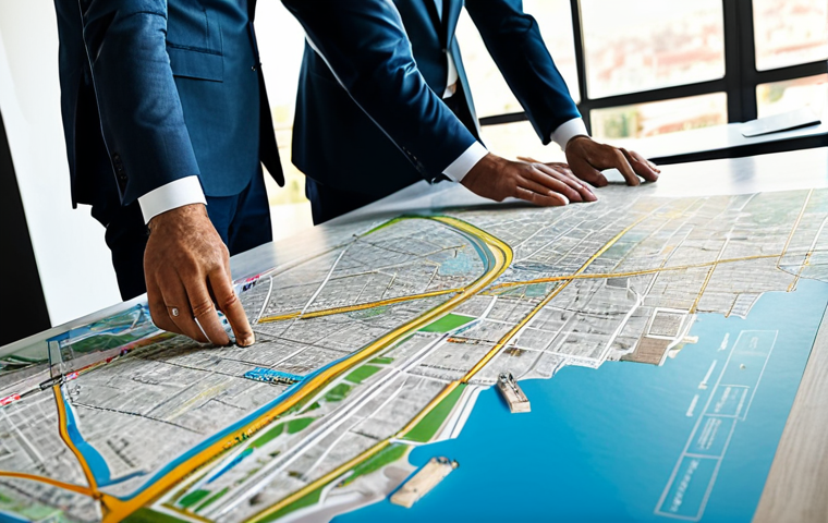 **
A professional architect, fully clothed in a modest business attire, is analyzing a city map spread across a large table in a modern, sunlit office in Istanbul. The map shows potential locations for new sustainable building projects. Perfect anatomy, correct proportions, natural pose, well-formed hands, proper finger count, natural body proportions, safe for work, appropriate content, professional, modest, family-friendly.
**